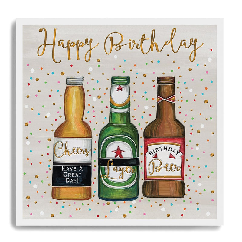 Happy Birthday - Three Beer Bottles