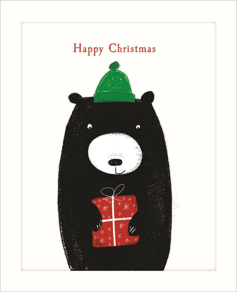 BEAR GREEN HAT & PRESENT