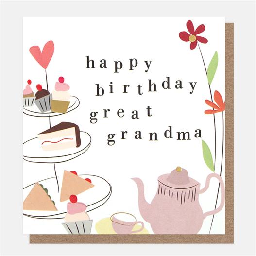 Happy Birthday Great Grandma Tea and Cake