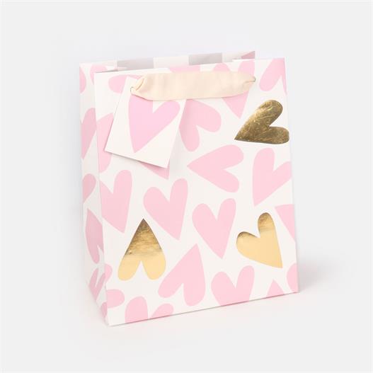 Its a Girl Pink Hearts Medium Gift Bag