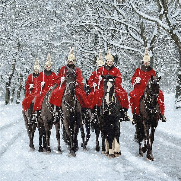 HORSE GUARDS IN SNOW