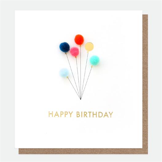 Mini Pom Happy Birthday Balloons