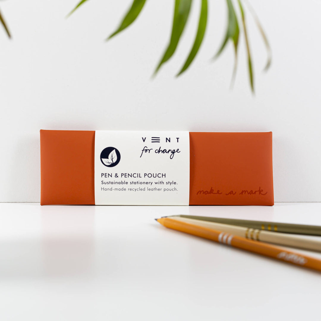 Recycled Leather Pen / Pencil Pouch