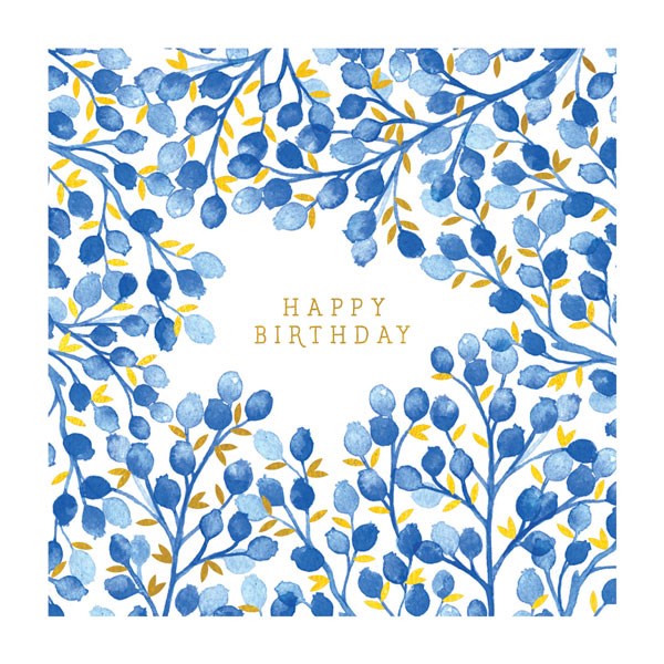 HAPPY BIRTHDAY BLUE FOLIAGE