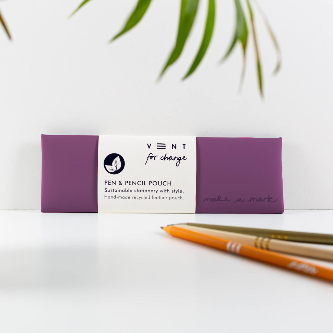 Recycled Leather Pen / Pencil Pouch